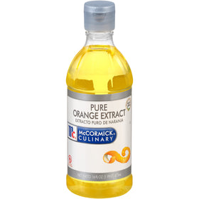 McCormick Culinary Pure Orange Extract bottle for precise citrus flavoring in desserts.