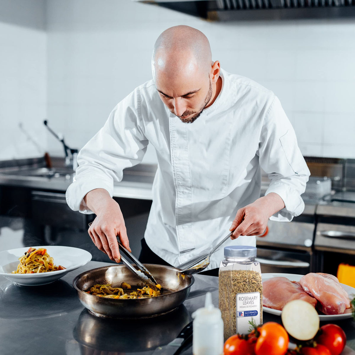 McCormick Culinary rosemary leaves in a meal, adding aroma and depth to the dish.