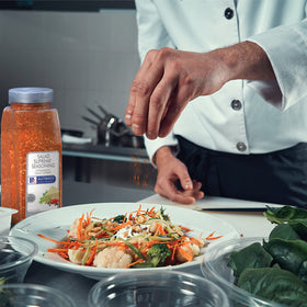 McCormick Culinary Salad Supreme is sprinkled at the salad bar.