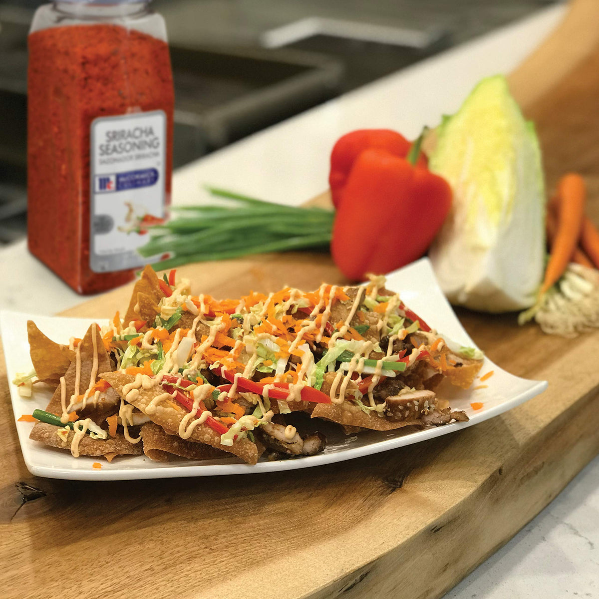 McCormick Culinary Sriracha Seasoning provides a hot finish to snacks and fried favorites