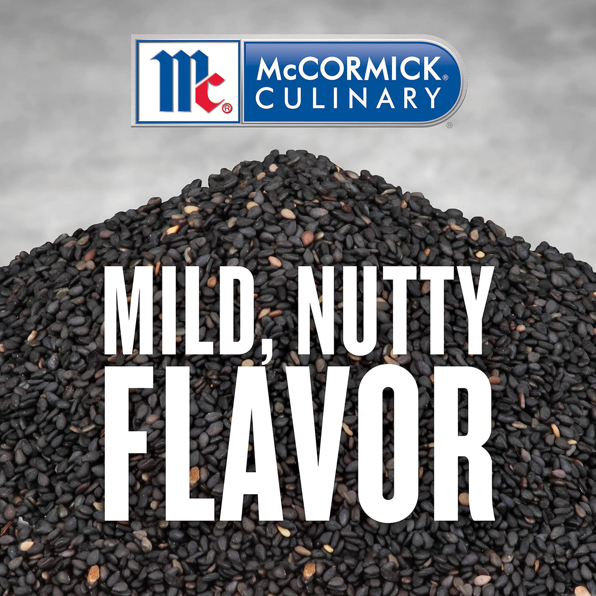 McCormick Culinary black sesame seeds as a sushi roll garnish.