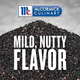 McCormick Culinary black sesame seeds as a sushi roll garnish.