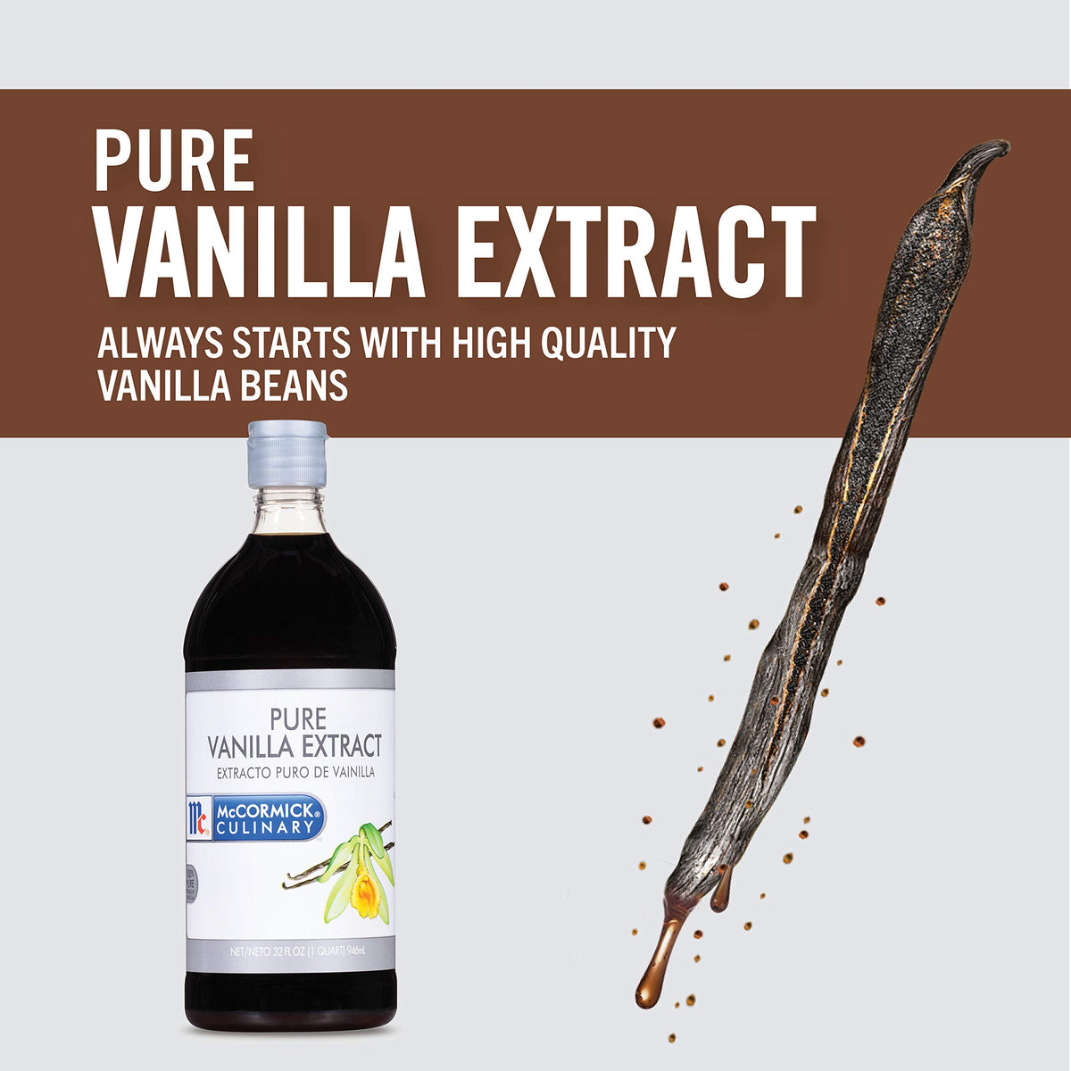 Amber liquid from McCormick Culinary Vanilla Extract adds depth to desserts