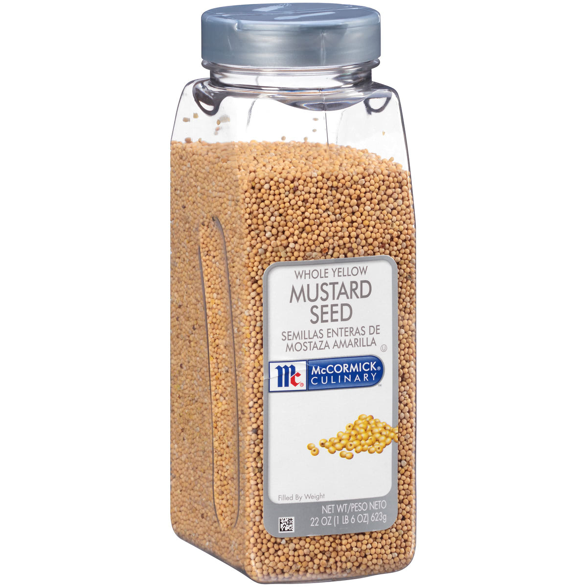 McCormick Culinary yellow mustard seed bottle shows premium flavor for chef recipes.