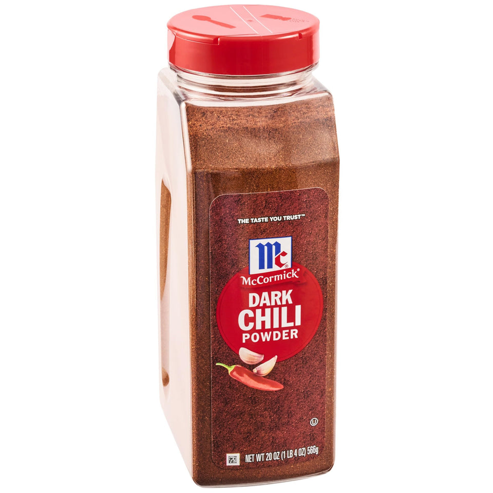 McCormick Dark Chili Powder with whole peppers for bold chili flavors.