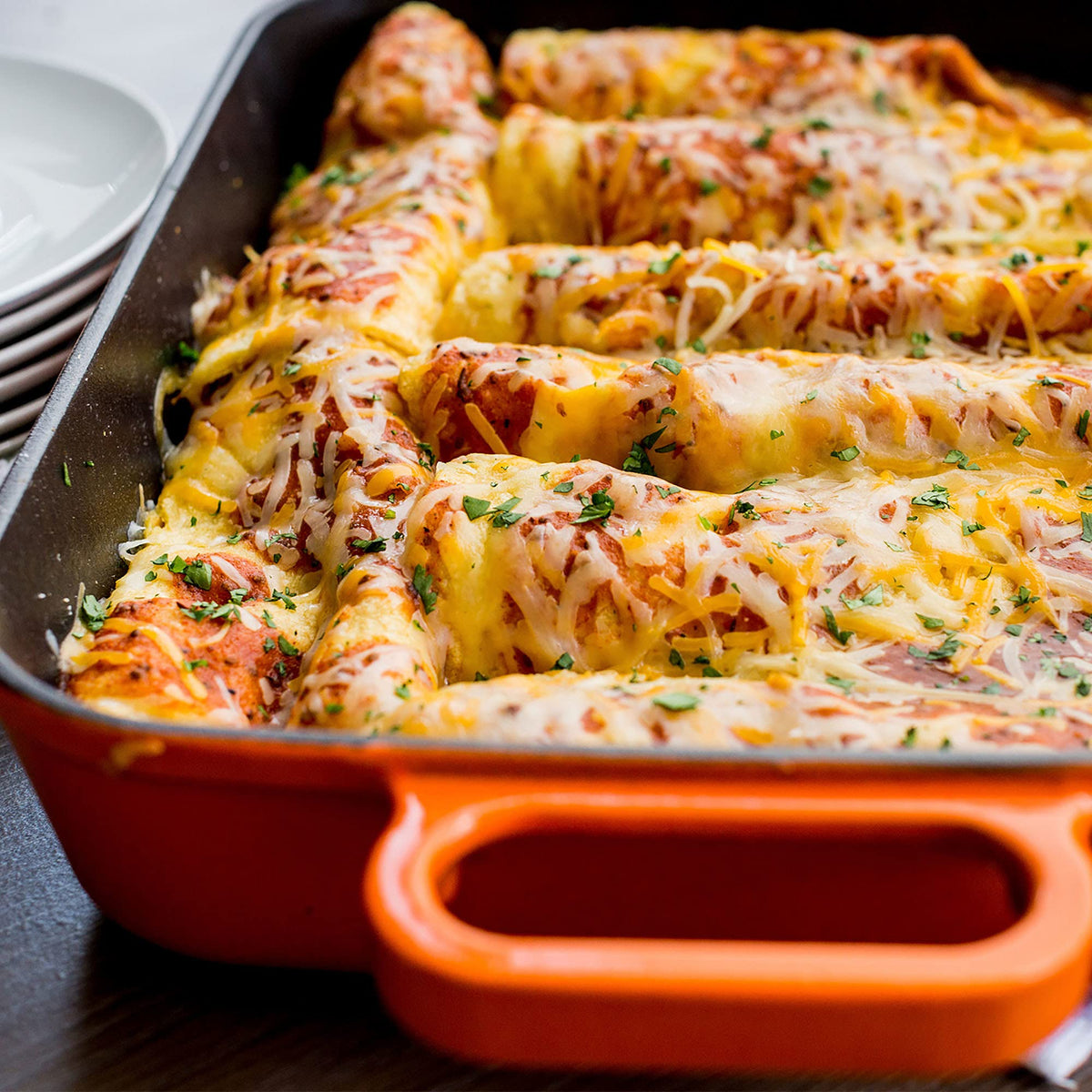 McCormick Enchilada Sauce Mix used to flavor rolled enchiladas