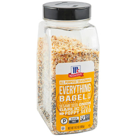 McCormick Everything Bagel Seasoning bottle adds savory crunch to meals