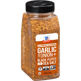 McCormick garlic and onion blend seasoning bottle adds versatile flavor.