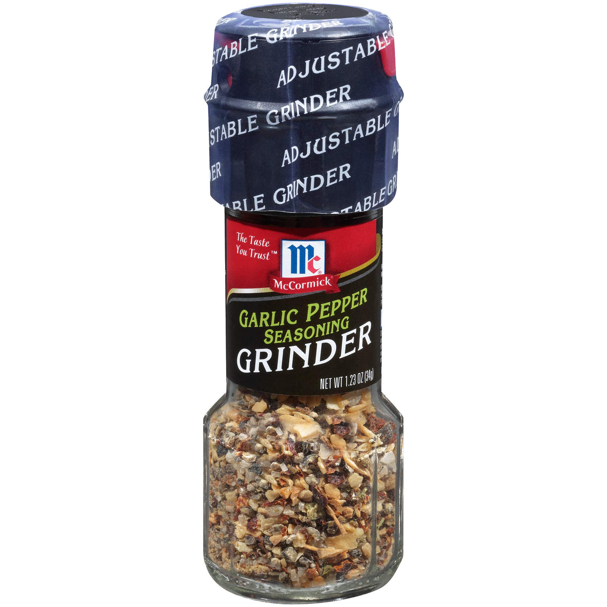 McCormick Garlic Pepper Grinder 3-pack on the counter for easy flavoring