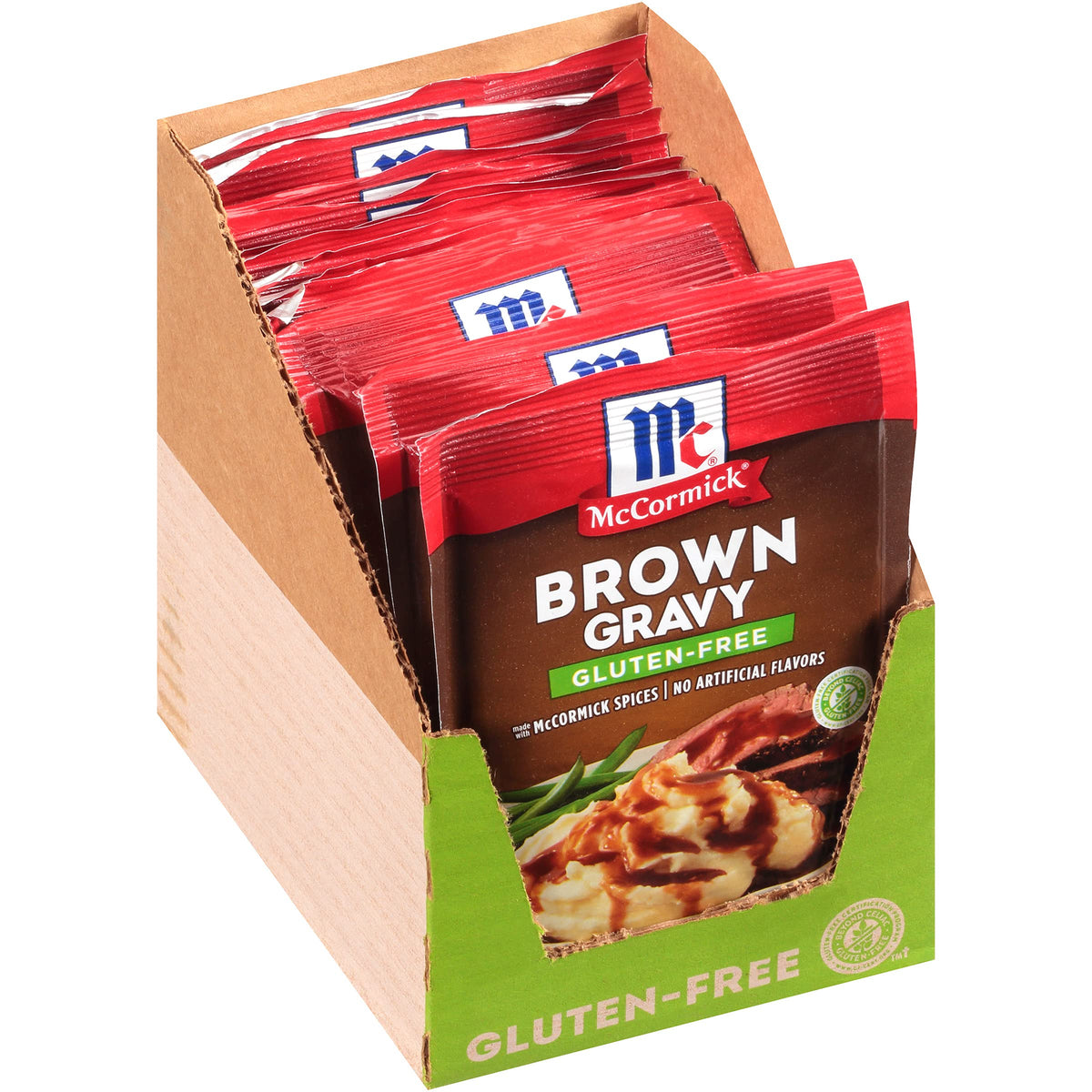 McCormick Gluten Free Brown Gravy Mix pack for quick, convenient gluten-free gravy