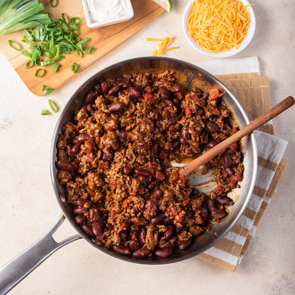 McCormick Gluten Free Chili Seasoning Mix at family dinner table