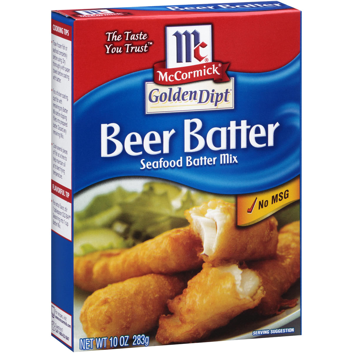 McCormick Golden Dipt beer batter mix pack of eight for easy seafood frying and crispy results