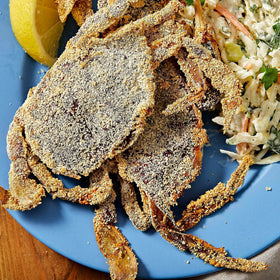 Shrimp coated with Cracker Meal for a crunchy, flavorful bite.