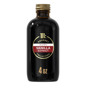 McCormick Gourmet Vanilla Extract bottle front with premium Madagascar vanilla aroma for baking