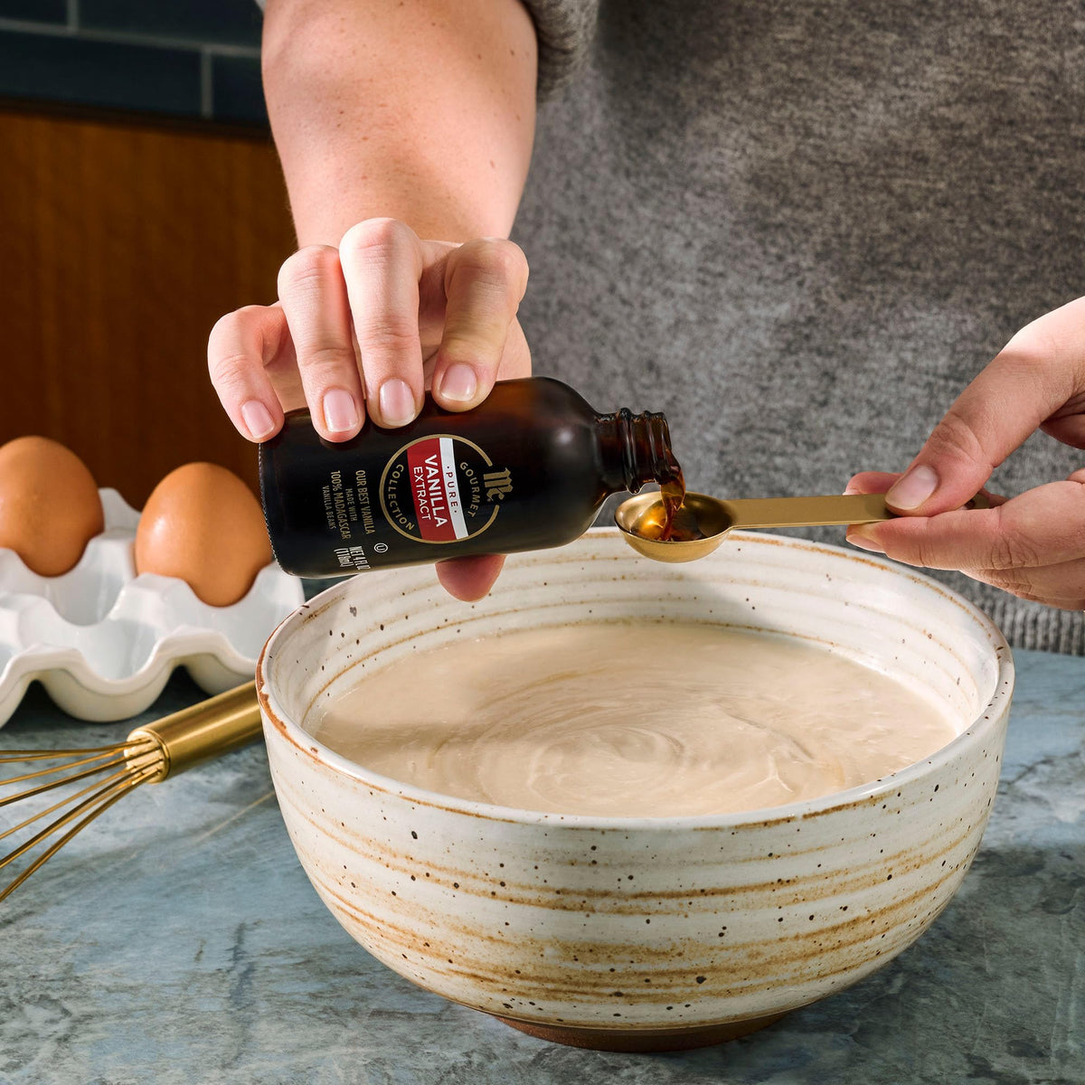 Dessert plate enhanced with vanilla, inviting warmth and sweetness