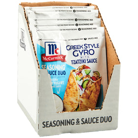 McCormick Greek Style Gyro Seasoning with Tzatziki mix for quick gyros.