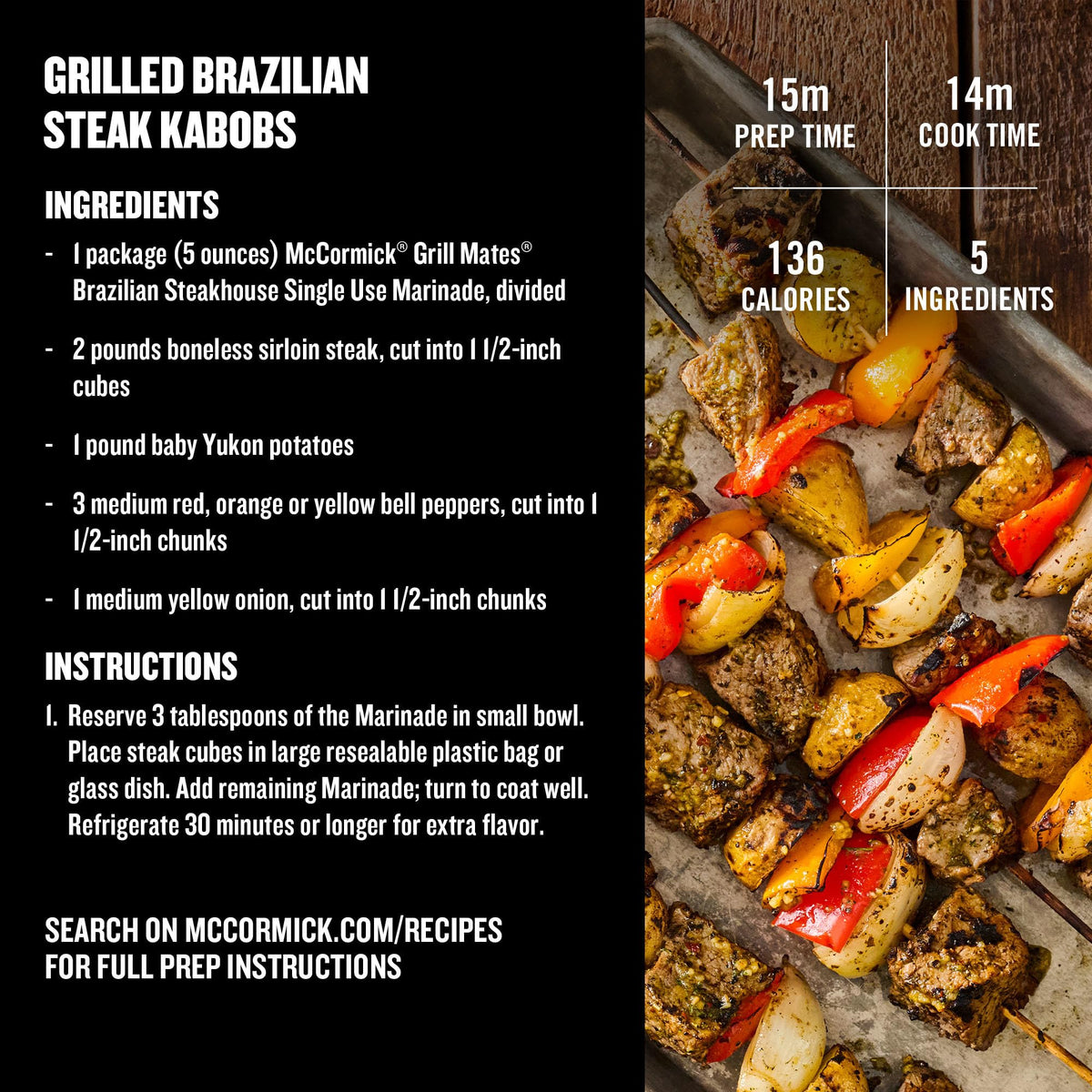 Single-use pouch from McCormick Grill Mates Brazilian Steakhouse reduces waste.