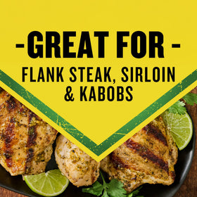 Lime, garlic, and spices from McCormick Grill Mates Brazilian Steakhouse on meats.