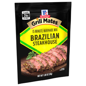 McCormick Grill Mates Brazilian Steakhouse Marinade Dry Blend delivers rich taste.