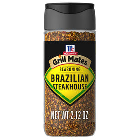 McCormick Grill Mates Brazilian Steakhouse Seasoning bottle for quick beef grilling flavor