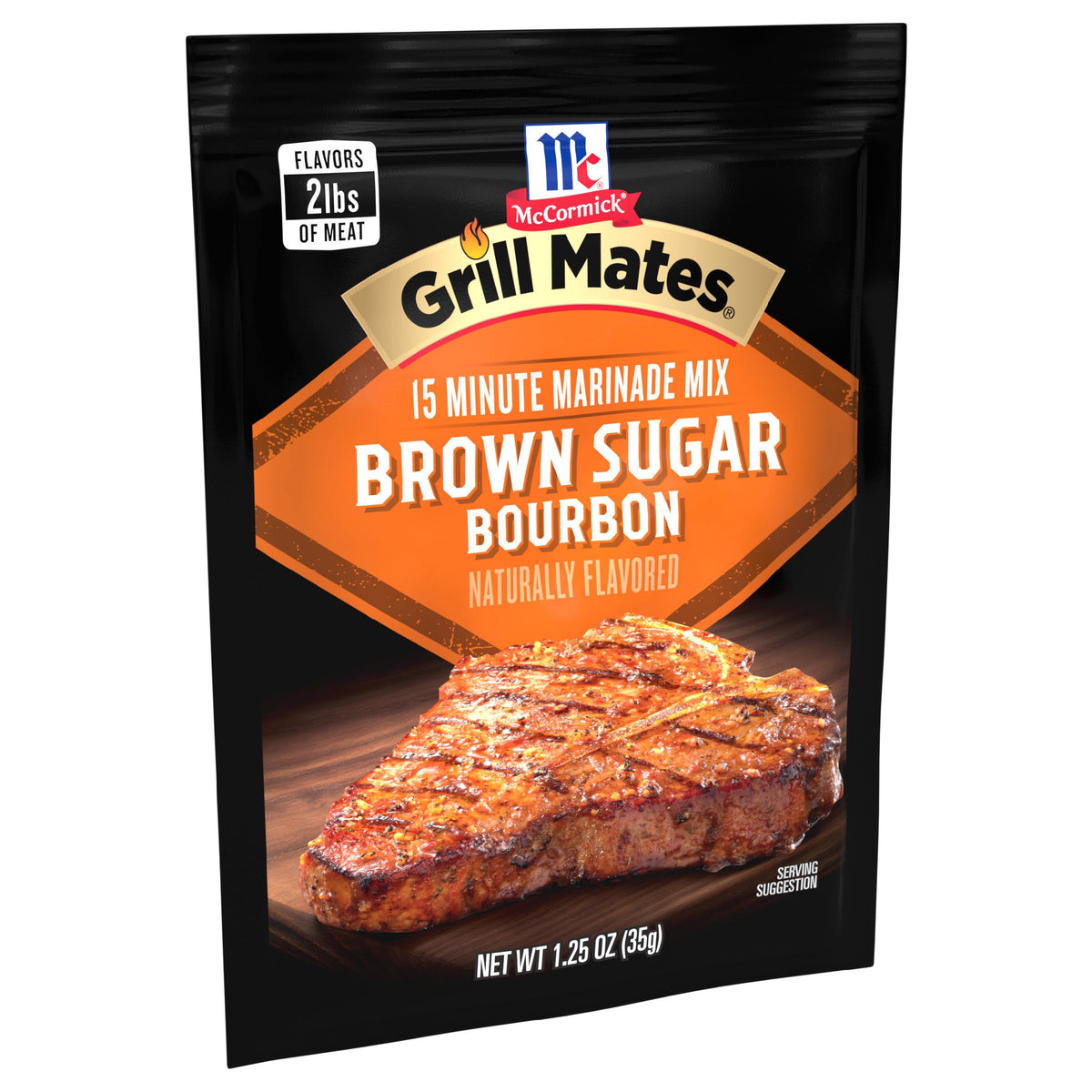 McCormick Grill Mates Brown Sugar Bourbon glaze on beef for bold outdoor flavor