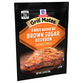 McCormick Grill Mates Brown Sugar Bourbon glaze on beef for bold outdoor flavor
