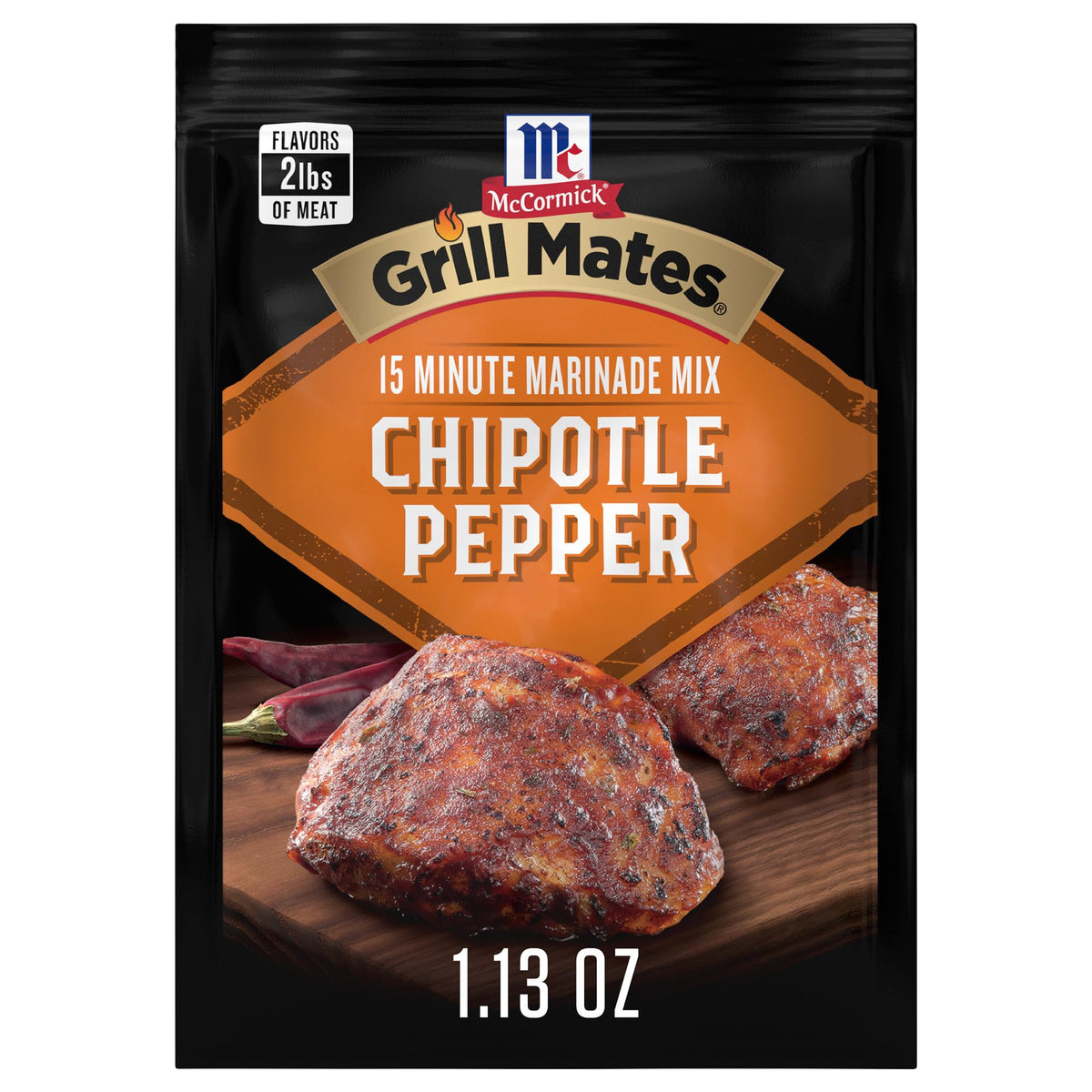 McCormick Grill Mates Chipotle Pepper Marinade on chicken adds bold spice.