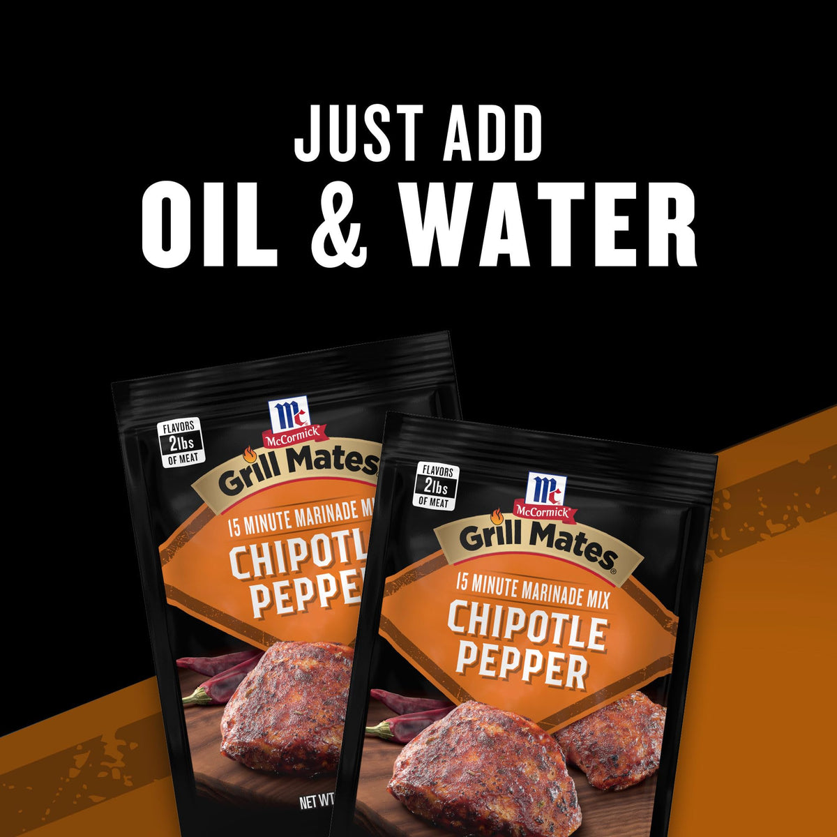 Marinated chicken grilling with McCormick Grill Mates Chipotle Pepper Marinade.