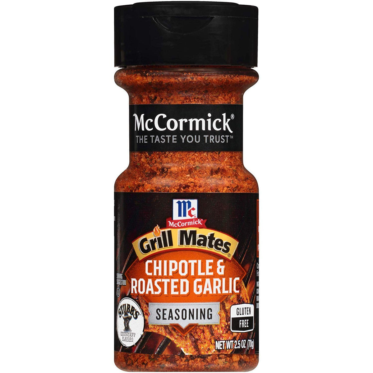 McCormick Grill Mates seasoning jar front showing smoky chipotle and roasted garlic flavor