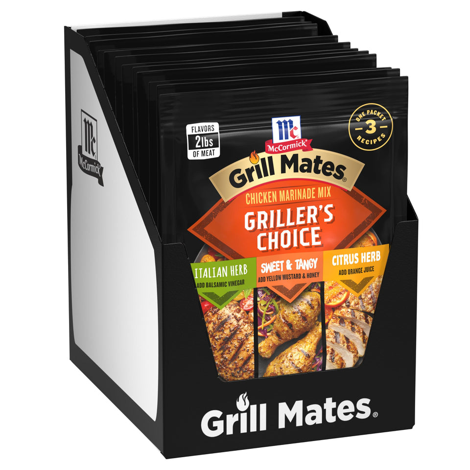 McCormick Grill Mates Griller's Choice Italian Herb chicken marinade pouch ready for grilling