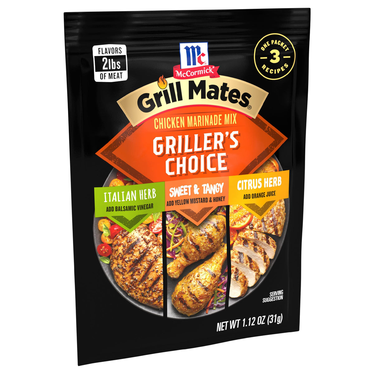 McCormick Griller's Choice Sweet & Tangy marinade pouch for bold poultry flavor