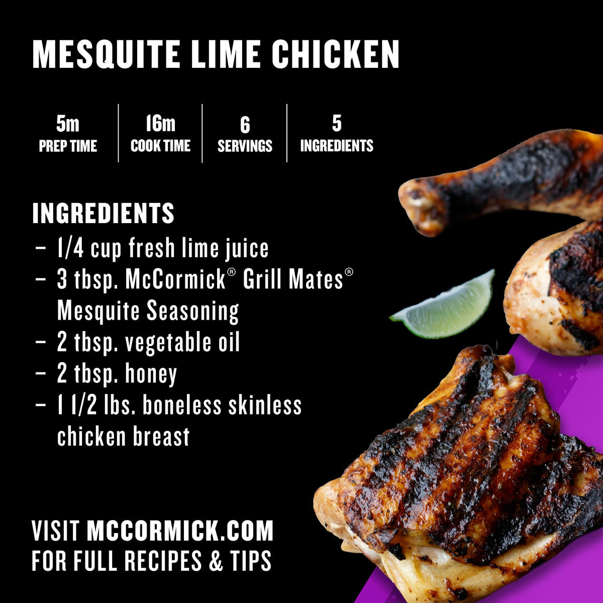 Versatile pairing with vegetables and dressings using McCormick Mesquite Seasoning