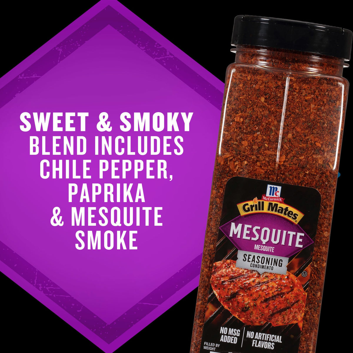 Kosher and gluten-free McCormick Mesquite Seasoning with no added MSG