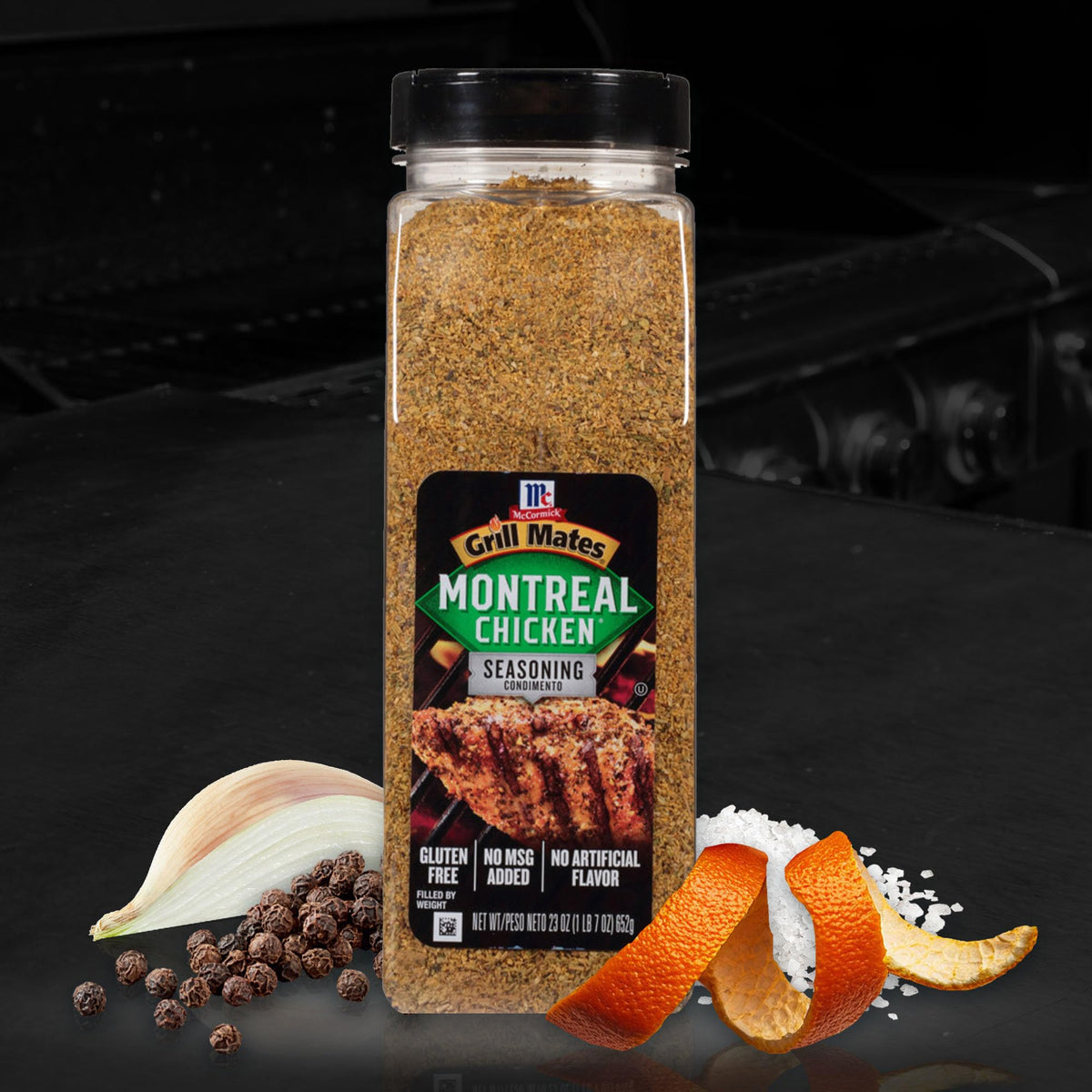 McCormick Grill Mates Montreal Chicken Seasoning roast-grill-ready profile on shelves