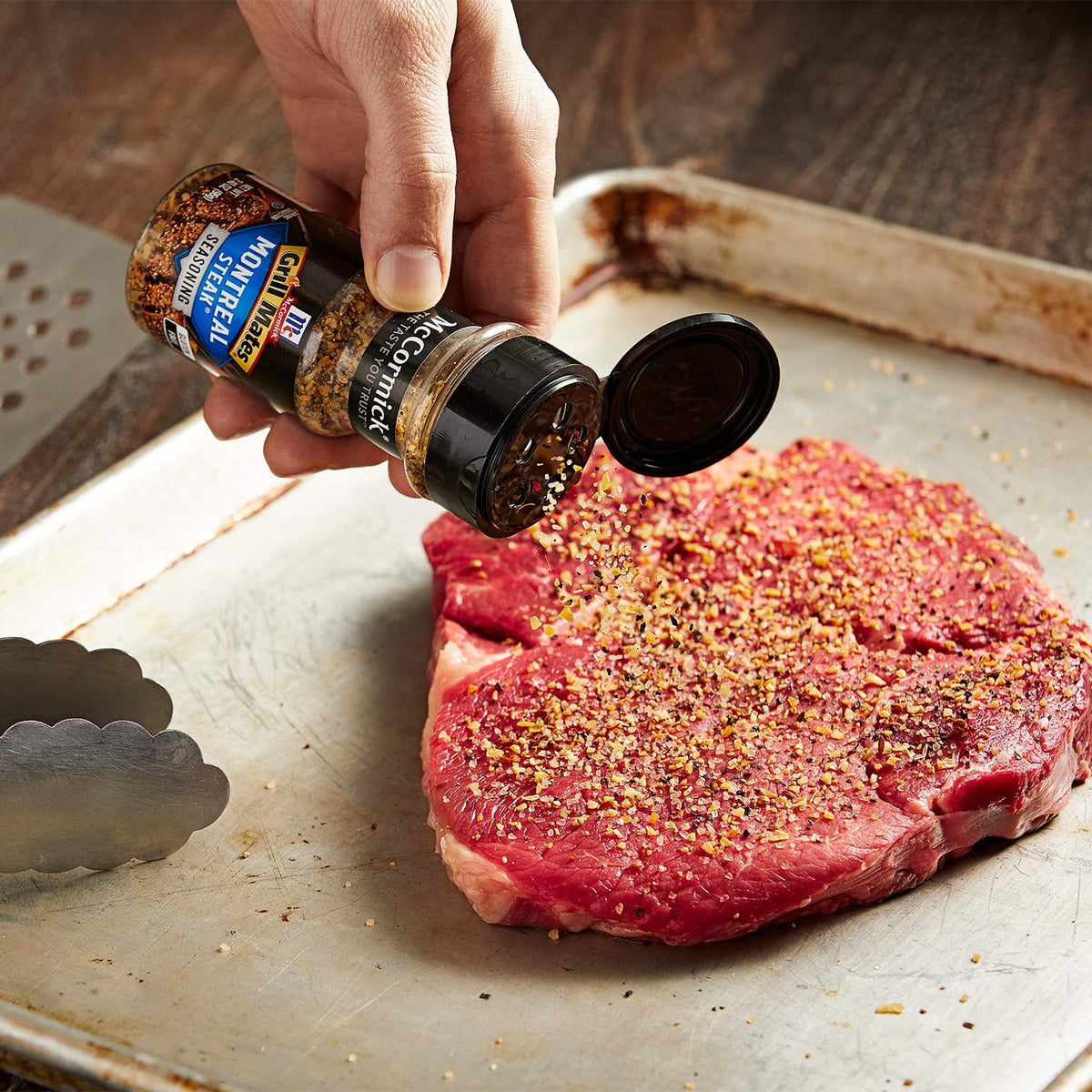 McCormick Grill Mates Roasted Garlic and Herb Seasoning bottle elevates vegetables and potatoes.