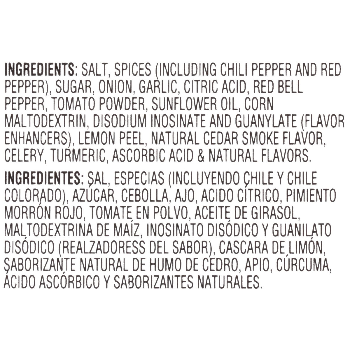 Contains natural cedar smoke flavor and bright lemon notes.