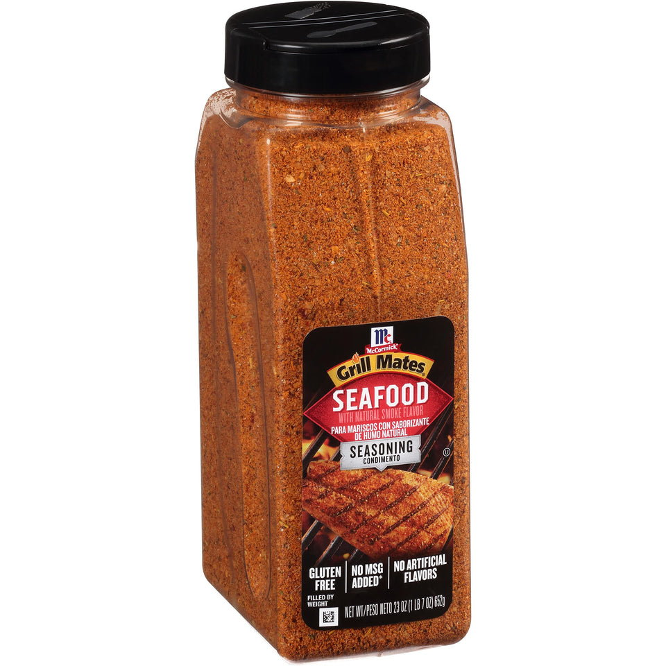 McCormick Grill Mates Seafood Seasoning adds smoky cedar flavor to seafood.