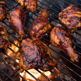 McCormick Grill Mates Smoky Applewood Marinade Mix basting dish ready to glaze.