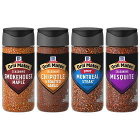 McCormick Grill Mates Spicy Montreal Steak seasoning enhances bold steak flavor.