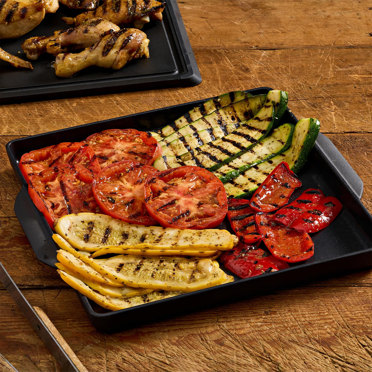 Kabobs seasoned with McCormick Grill Mates Vegetable Seasoning on grill