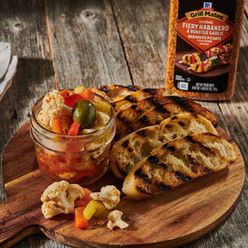 McCormick Grill Mates Fiery Habanero Roasted Garlic on vegetables and seafood for depth