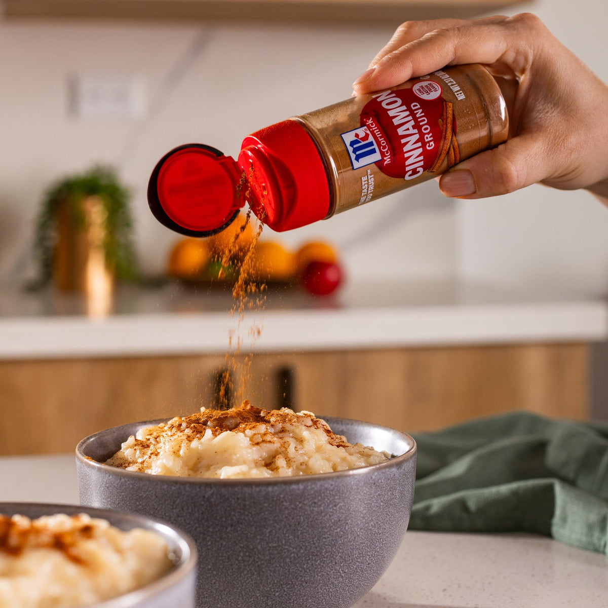 McCormick ground cinnamon rolled into cinnamon rolls
