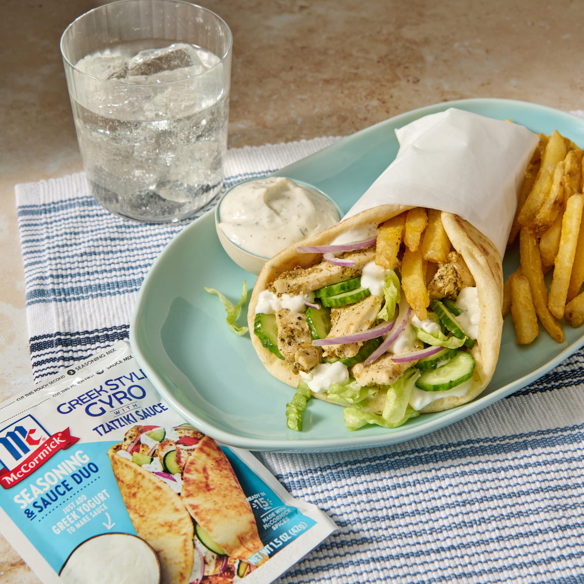 Restaurant-style gyros at home with McCormick seasoning.