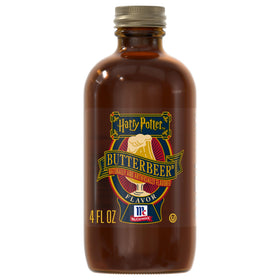 McCormick Butterbeer flavor bottle pour adds creamy caramel depth to desserts.