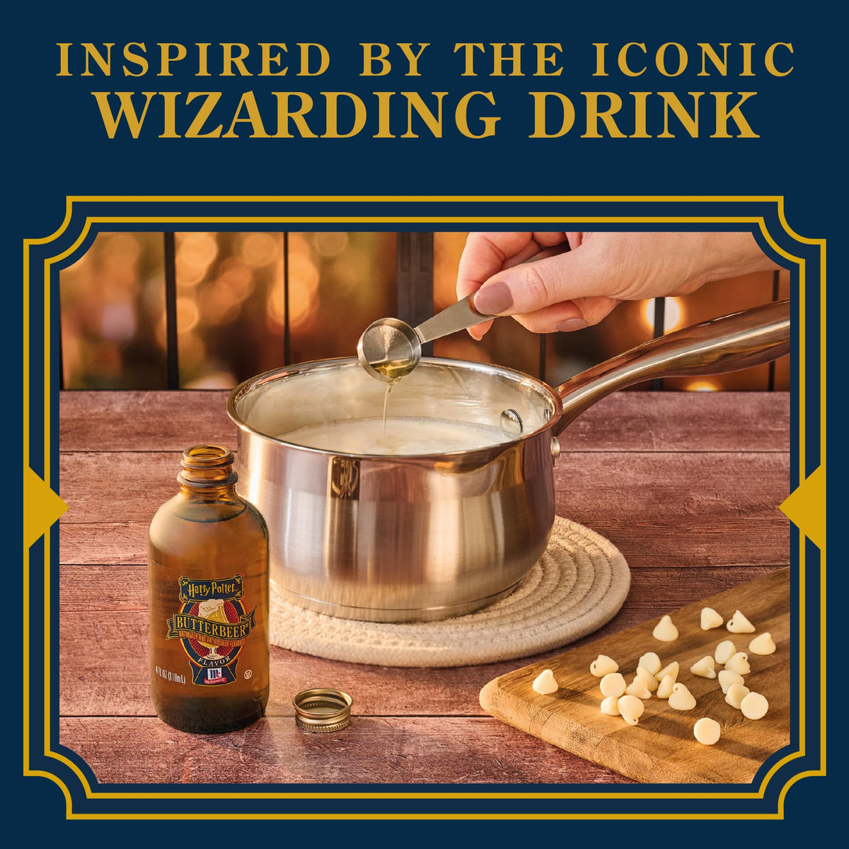 McCormick Butterbeer flavor label closeup showcases limited edition packaging.