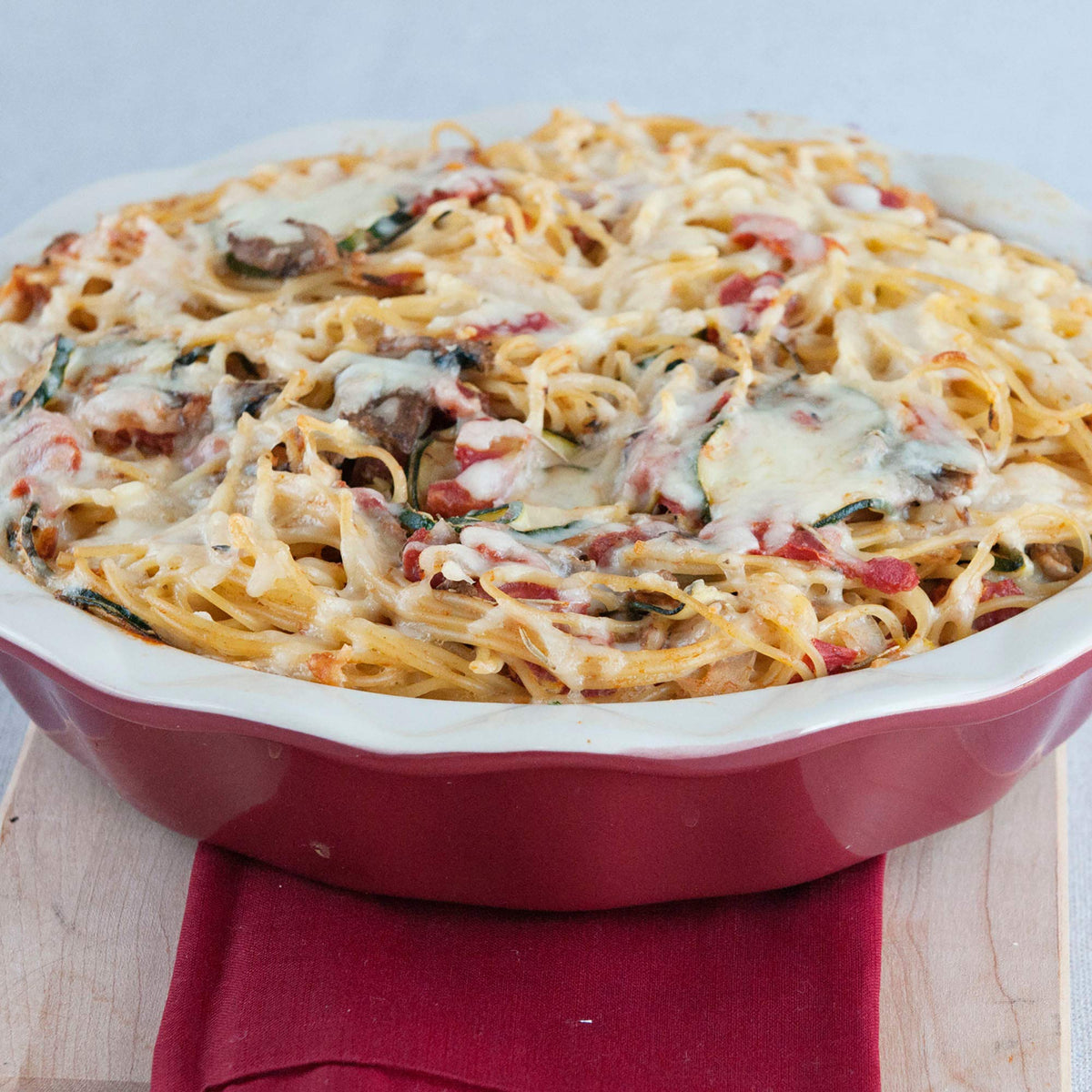 For meat sauce, add ground beef or turkey and simmer briefly