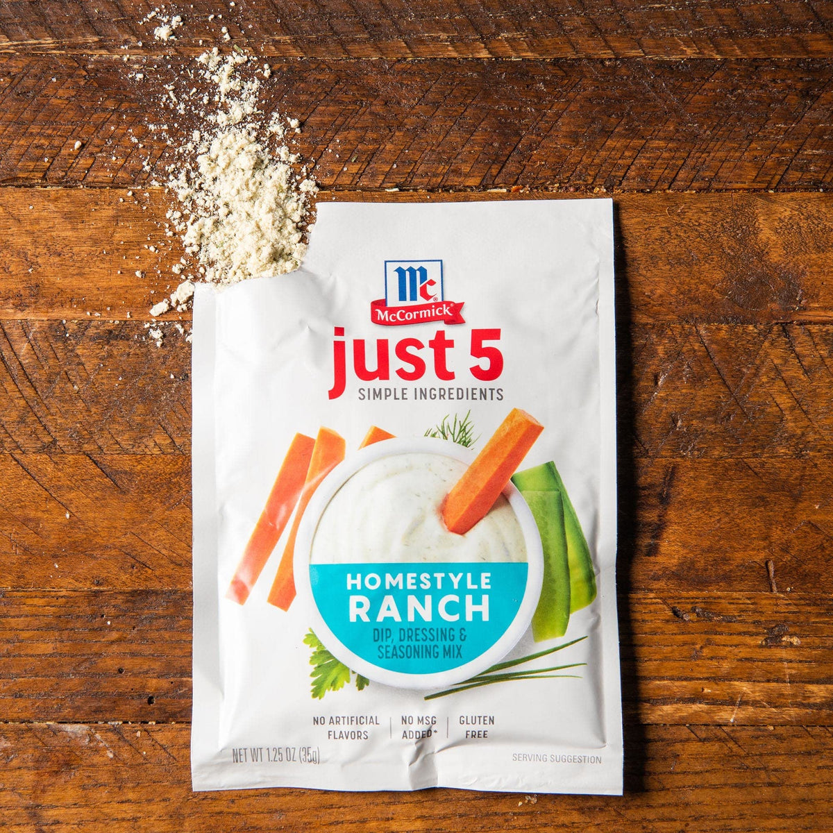 McCormick ranch seasoning label closeup emphasizing clean label.