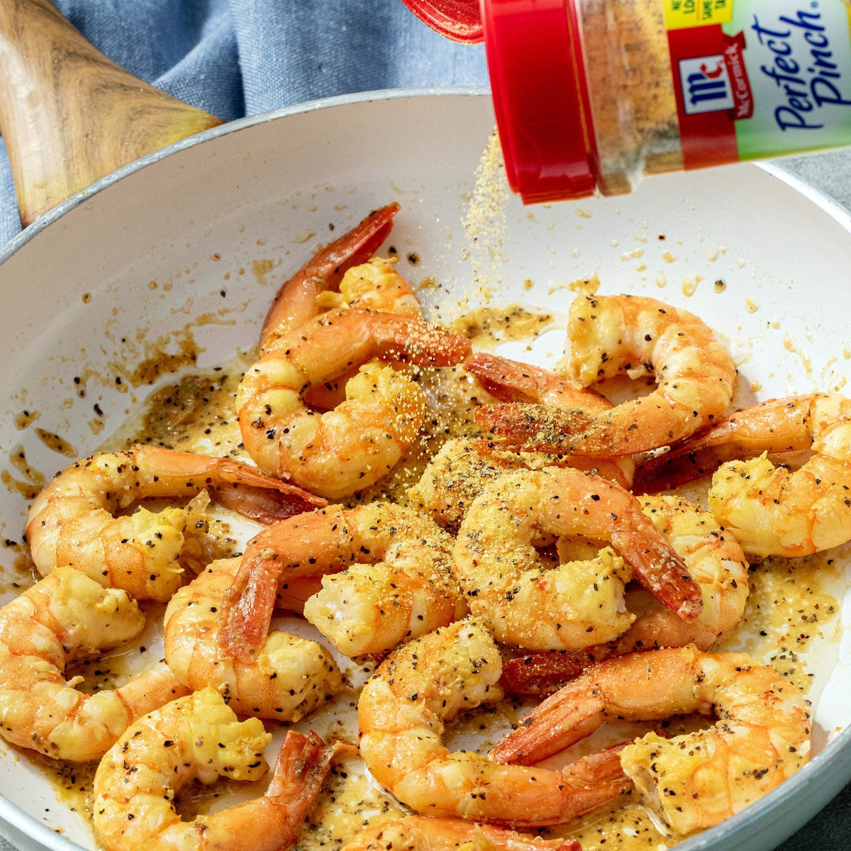 McCormick lemon pepper seasoning on fish for a bright finish.