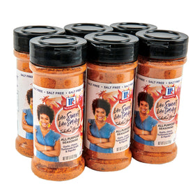 McCormick Like Sweet Like Smoky seasoning jar front shows salt-free bold aroma for versatile meals.