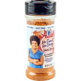 Side view of McCormick Like Sweet Like Smoky jar highlighting packaging and spices.